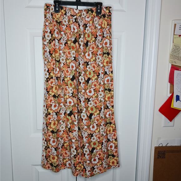 Haver & Blair London Floral Cropped Wide Leg Pants with Pockets Sz S - Picture 6 of 7